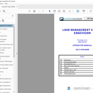 Fantuzzi Reggiane CS7.5 STACKERS Load Management System Operator Manual