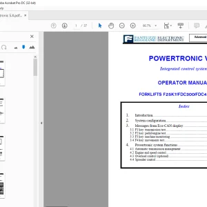 Fantuzzi Reggiane FORKLIFTS F25K7/FDC300/FDC450 SERIES OPERATOR MANUAL - PDF DOWNLOAD