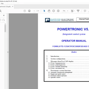 Fantuzzi Reggiane FORKLIFTS F25K7/FDC300/FDC450 SERIES OPERATOR MANUAL