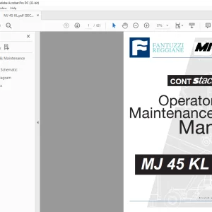 Fantuzzi Reggiane MI-Jack MJ 45 KL Operator & Parts manual + Electrical & Hydraulic Diagrams Manual