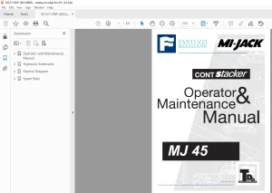 Fantuzzi Reggiane MI-Jack MJ 45 Operator & Parts manual + Electrical & Hydraulic Diagrams Manual