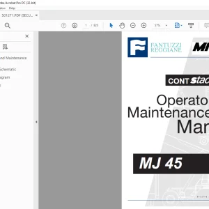 Fantuzzi Reggiane MI-Jack MJ 45 Operator & Parts manual + Electrical & Hydraulic Diagrams Manual