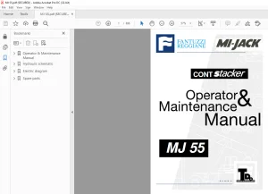 Fantuzzi Reggiane MI-Jack MJ 55 Operator & Parts manual + Electrical & Hydraulic Diagrams Manual