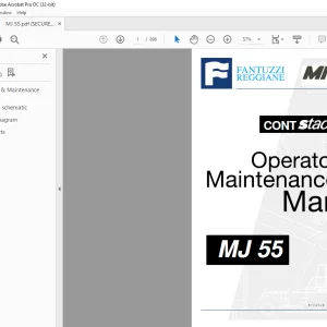 Fantuzzi Reggiane MI-Jack MJ 55 Operator & Parts manual + Electrical & Hydraulic Diagrams Manual