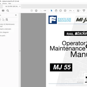 Fantuzzi Reggiane MJ 55 Operator & Parts Manual with Electrical & Hydraulic Diagrams Manual