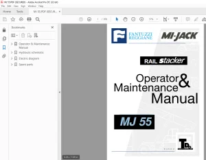 Fantuzzi Reggiane MJ 55 Operator & Parts manual + Electrical & Hydraulic Diagrams Manual