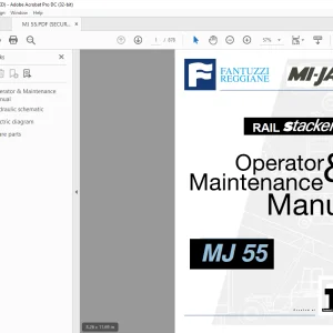 Fantuzzi Reggiane MJ 55 Operator & Parts manual + Electrical & Hydraulic Diagrams Manual