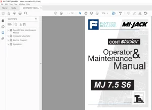 Fantuzzi Reggiane MJ 7.5 S6 Operator & Parts manual + Electrical & Hydraulic Diagrams Manual