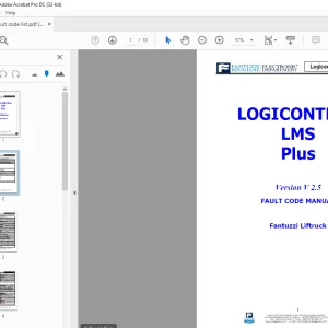 Fantuzzi Reggiane Penta Liftruck LOGICONTROL LMS Plus CODE MANUAL  - PDF