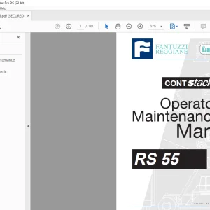 Fantuzzi Reggiane RS 55 Operator & Parts manual + Electrical & Hydraulic Diagrams Manual