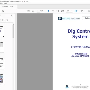 Fantuzzi Reggiane RS55 America Stackers Digicontrol System Operators Manual