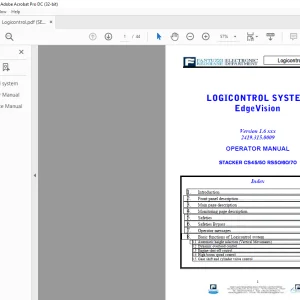 Fantuzzi Reggiane Stacker CS45/50 RS50/60/70 Logicontrol System Operator Manual  -PDF DOWNLOAD