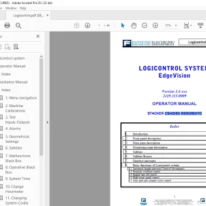 Fantuzzi Reggiane Stacker CS45/50 RS50/60/70 Logicontrol System+Operator Manual -PDF