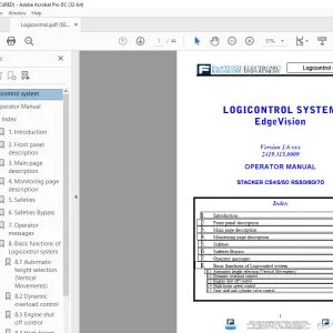 Fantuzzi Reggiane Stacker CS45/50 RS50/60/70 Logicontrol System & Operator Manual