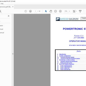 Fantuzzi Reggiane STACKER CS45/50 RS50/60/70 Powertronic System Operator Manual PDF