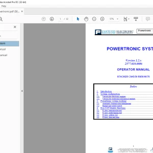 Fantuzzi Reggiane STACKER CS45/50 RS50/60/70 POWERTRONIC SYSTEM OPERATOR MANUAL
