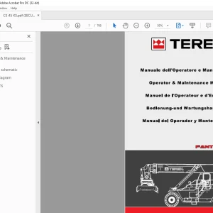 Fantuzzi Reggiane Terex CS 45 KS Operator & Parts manual + Electrical & Hydraulic Diagrams Manual