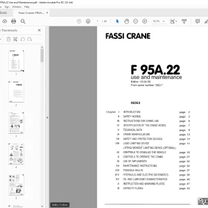 Fassi Crane F95A.22 Use and Maintenance Manual  - PDF DOWNLOAD