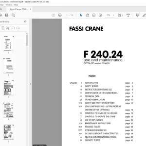 Fassi Cranes F 240.24 use and maintenance Manual