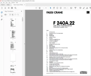Fassi Cranes F 240A.22 Use and Maintenance Manual PDF