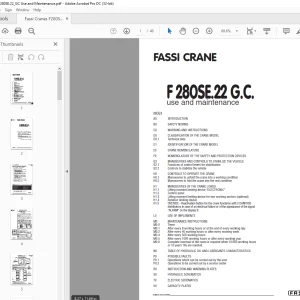 Fassi Cranes F 280SE.22 G.C. Use and Maintenance Manual PDF