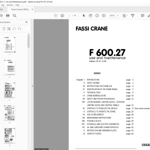 Fassi Cranes F 600.27 Use and Maintenance Manual PDF