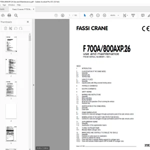 Fassi Crane F 700A/800AXP.26 use and maintenance Manual SN 1001 - PDF DOWNLOAD