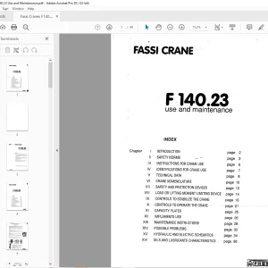 Fassi Cranes F140.23 Use and Maintenance Manual  PDF
