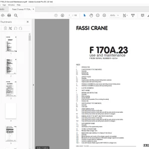 Fassi Crane F170A.23 Use and Maintenance Manual SN 3275 – PDF DOWNLOAD