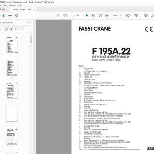 Fassi Crane F195A.6 Use and Maintenance Manual SN 6001 -  PDF DOWNLOAD