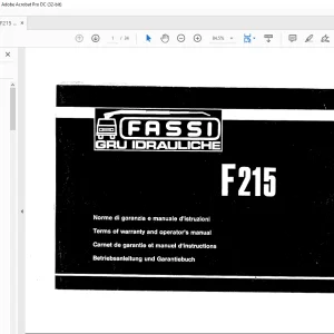 Fassi Crane F215 Use and Maintenance Manual – PDF DOWNLOAD