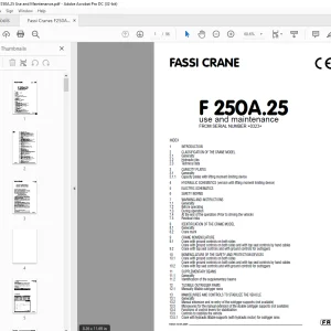 Fassi Crane F250A.25 Use and Maintenance Manual - PDF DOWNLOAD