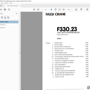 Fassi Crane F330.23 Use and Maintenance Manual –  PDF DOWNLOAD