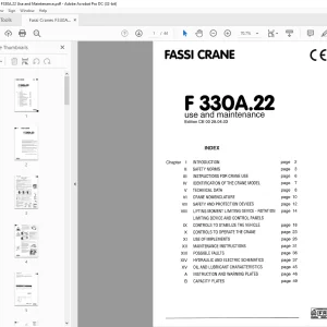Fassi Crane F330A.22 Use and Maintenance Manual – PDF DOWNLOAD