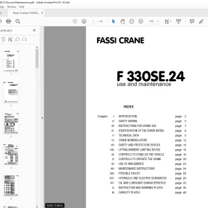 Fassi Cranes F330SE.24 Use and Maintenance Manual  - PDF DOWNLOAD