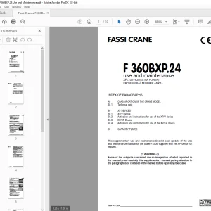 Fassi Crane F360BXP.24 Use and Maintenance Manual 4001  - PDF DOWNLOAD