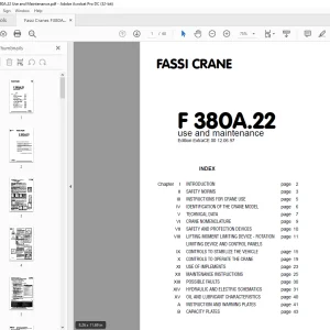 Fassi Crane F380A.22 Use and Maintenance Manual –  PDF DOWNLOAD