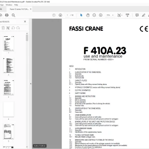 Fassi Crane F410A.23 Use and Maintenance Manual  - PDF DOWNLOAD