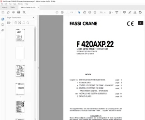 Fassi Crane F420AXP.22 Use and Maintenance Manual – PDF DOWNLOAD