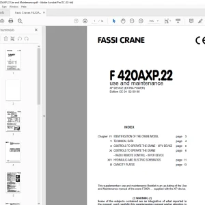 Fassi Crane F420AXP.22 Use and Maintenance Manual – PDF DOWNLOAD