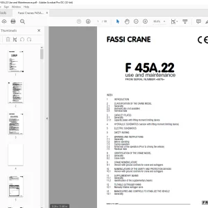 Fassi Cranes F45A.22 Use and Maintenance Manual - PDF DOWNLOAD