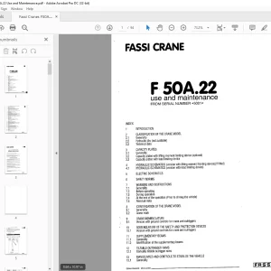 Fassi Cranes F50A.22 Use and Maintenance Manual 5001 - PDF DOWNLOAD