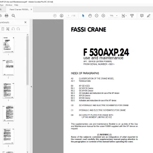 Fassi Crane F530AXP.24 Use and Maintenance Manual – PDF DOWNLOAD