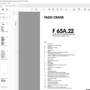 Fassi Cranes F65A.22 Use and Maintenance Manual 5001  - PDF DOWNLOAD