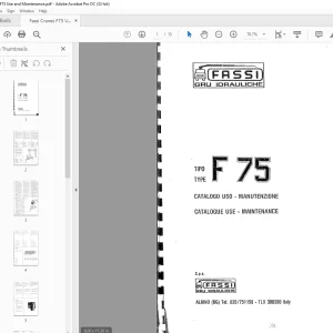 Fassi Cranes F75 Use and Maintenance Manual - PDF DOWNLOAD