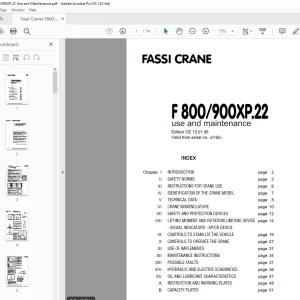 Fassi Crane F800.900XP.22 Use and Maintenance Manual – PDF DOWNLOAD