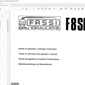 Fassi Cranes F8SE Use and Maintenance Manual  - PDF DOWNLOAD