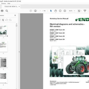 Fendt 1038 1042 1046 1050 Vario 54 NA version Electrical diagrams and schematics Manual