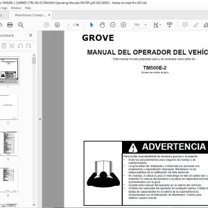 GROVE CRANE TM500E-2 MANUAL DEL OPERADOR DEL VEHÍCULO - PDF DOWNLOAD