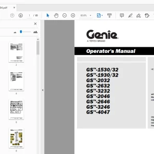 Genie GS-1530/32 GS-1930/32 GS-2032 GS-2632 GS-3232 GS-2046 Operator's Manual - PDF
